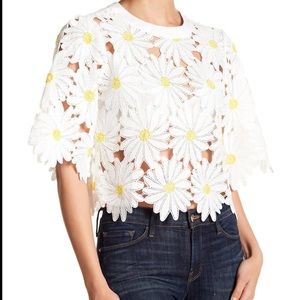 Ft Inc Big Flower Lace Top